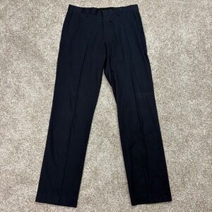 J. Crew Ludlow Classic Larusmiani Tessuti Navy Cotton Flat Front Pants Men 32x34